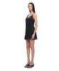 TOOMUCHTAX Floral Hotfix Mini Slip Dress Black