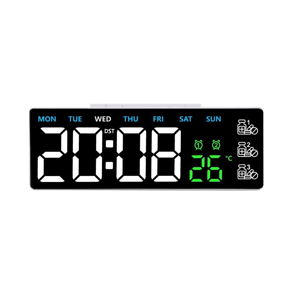 

Multi-functional Digital LED Clocks Wall-mounted Display Table Clock for Bedroom F