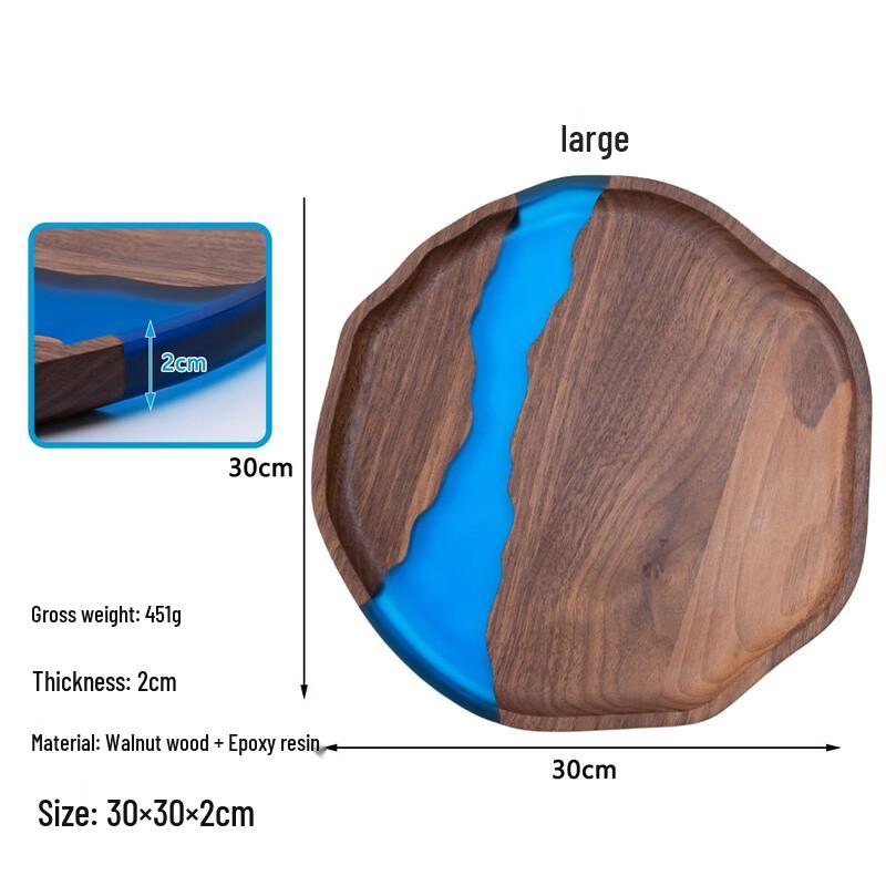 Ru Han Black Walnut & Resin River Serving Tray