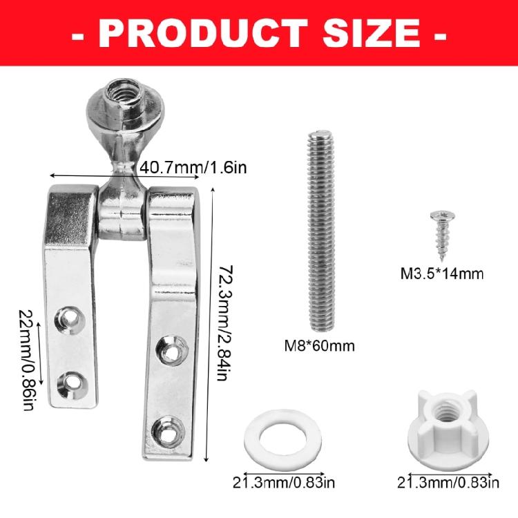 Universal Metal Toilet Seat Hinge Replacement Set Toilet Hinge Repair Kit for Secure Fixing & Wobble Easy Performances