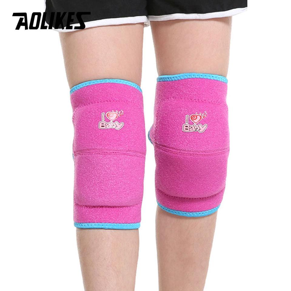 

AOLIKES 1 пара детских утолщенных губчатых наколенников для защиты от ударов, для танцев, катания на роликах, езды на велосипеде, детские наколенники, защита коленей M