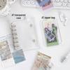 Korean Style A7M5 Glitter Transparent Planner - 5-Hole PVC Loose-Leaf Notebook with Inner Pocket