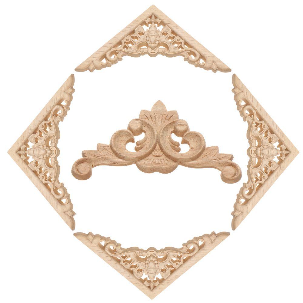 High Quality Wall Door Decoration Unique Corner Appliques Frame Woodcarving Decorative wooden Figurines Crafts Wood Carved