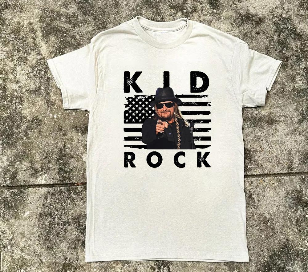 Kid Rock Белая Хлопковая Рубашка Полный Размер S-5XL Унисекс SN185 Унисекс Футболка S