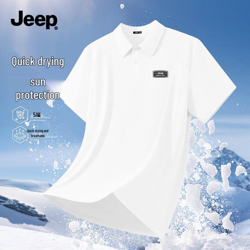 JEEP Men s Breathable Quick-Dry Short Sleeve Polo Shirt L