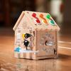 Wooden Led Light Sound And Light Busy House Mechanism Unlocking Power Switch Children'S Montessori Early Education Educational Toys