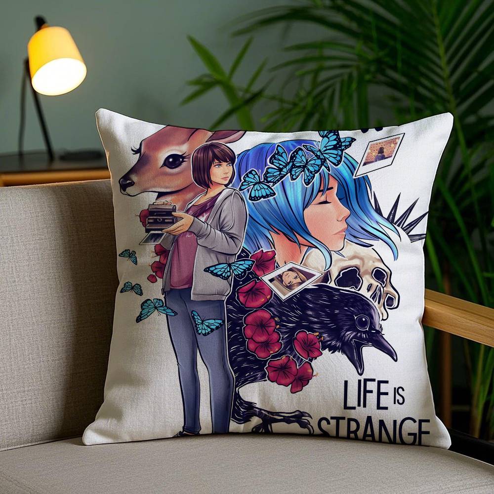 Game Life Is Strange-S Pillow Case Anti-dustmite Pillowcase Invisible Zipper Silky Short Plush Sofa Cushion Cover