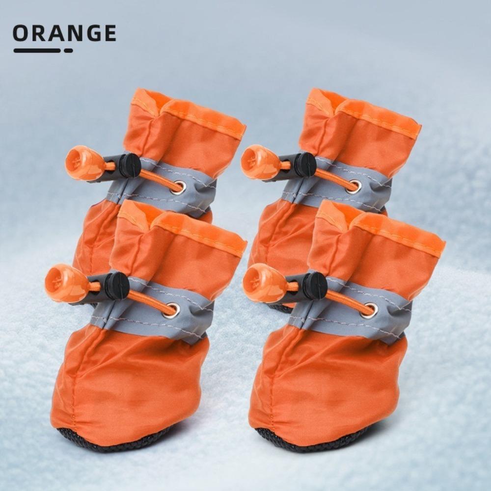 4 pieces, Pet shoes, reflective, rain boots for outdoor use, anti fall, teddy bear, teddy bear, dog shoes, soft sole, waterproof shoes, pet supplies