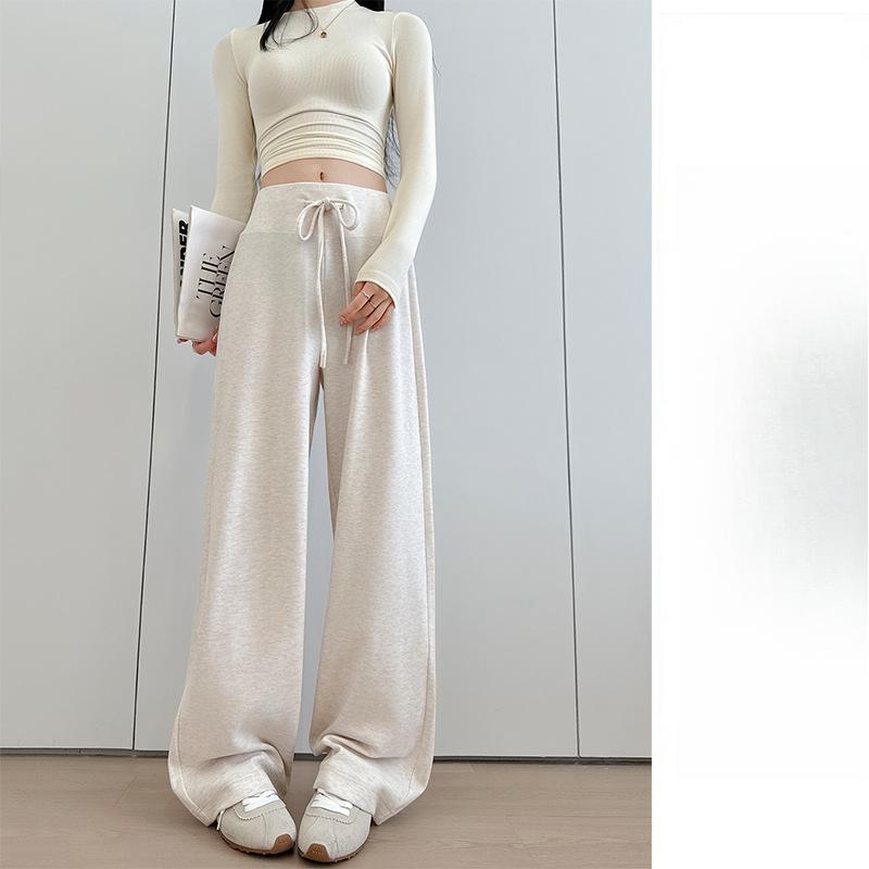 New Summer Loose Straight-leg Pants High Waist and Thin Casual Wide-leg Pants