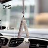 Bling Car Letter Charm Faux Crystal Letter Pendant Car Rear View Mirror Hanging Rhinestone Alfabet Ornament do Samochodowego Choinki
