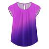 Women's Fashion Printed Short-sleeved Button Round Neck Casual Tops