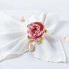 12PCS Multipurpose Plastic Simulation Rose Napkin Rings Romance Flower Napkin Holder Handmade Napkin Buckles Home Decoration