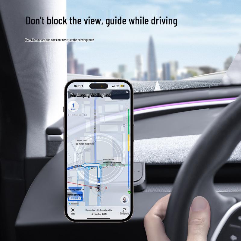 Tesla Model Y/3 Magnetic Phone Holder with Glueless Buckle Base