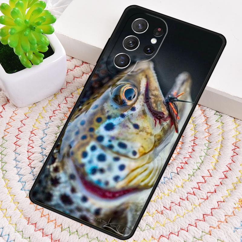 Trout Fishing Print TPU Phone Case For Samsung Galaxy Note 10 Pro S26 S25 S24 S23 S22 Ultra Plus S21 FE S20 Shockproof Cover