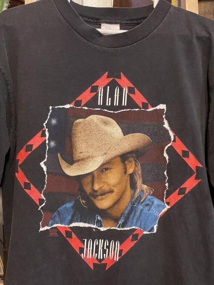 

90`s ALAN JACKSON Concert Tour Band All size - Free Shipping Unisex T-Shirt XXXXL
