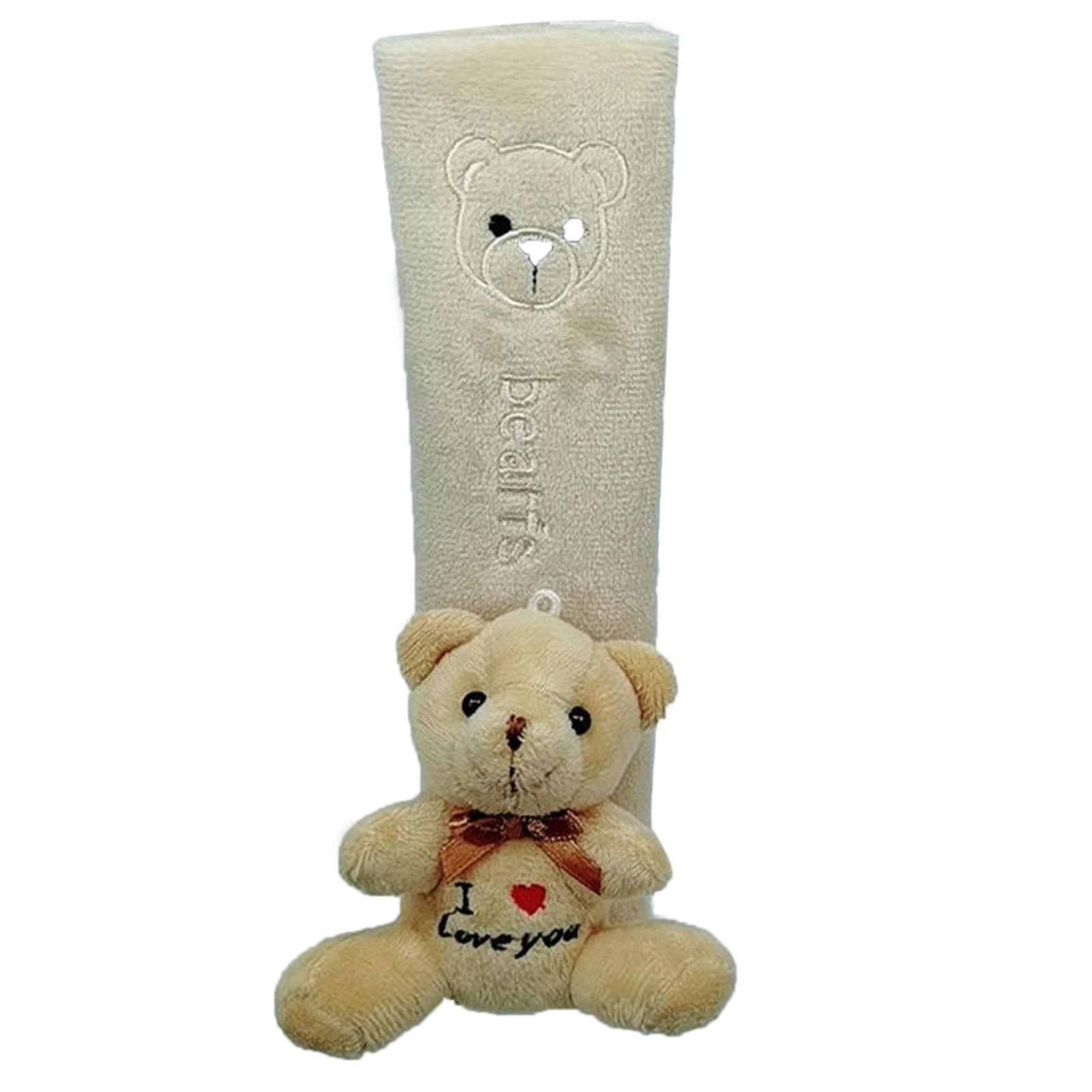 23cm Cute Cartoon Car Seat Belt Shoulder Pad Soft Plush Safety Belt Cushion Cover for Auto Bear