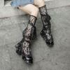 Lace-up Bow Y2k Loose Stockings Transparent Mid-tube Stockings Trendy JK Calf Long Socks  Girls