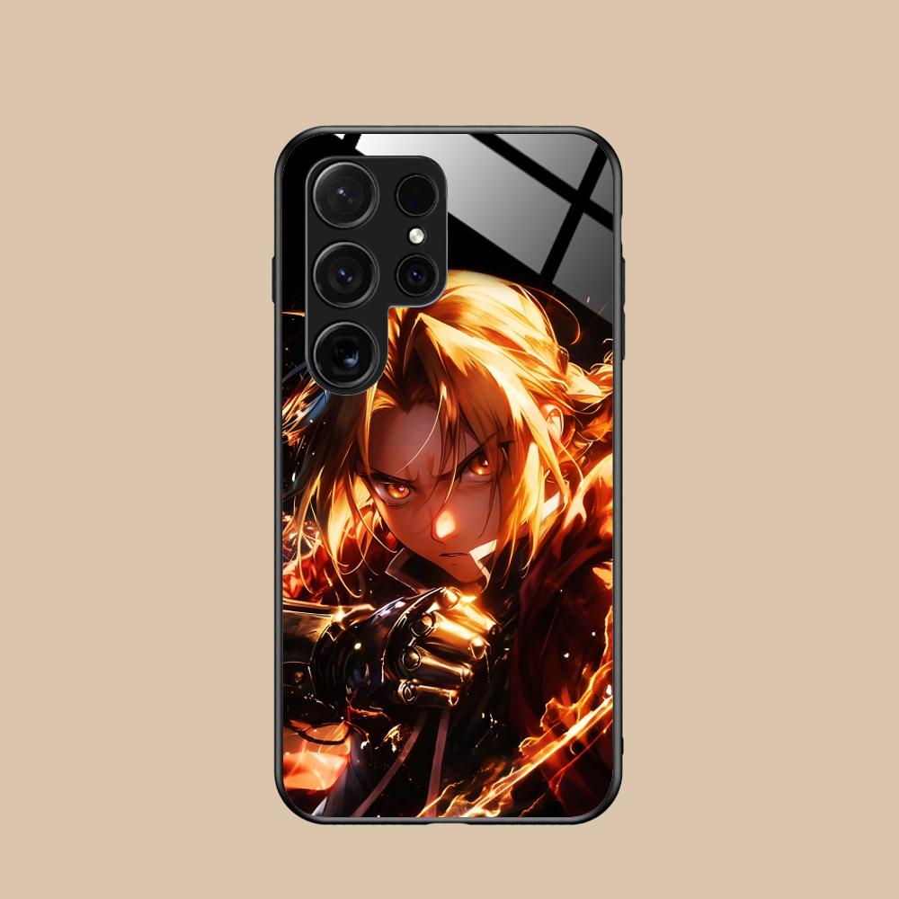 

Fullmetal Edward Elric Phone Case for Samsung Galaxy A56 55 54 53 52 51 36 35 34 23 16 15 5G Glass Protective Cover Galaxy A22 5G