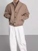 Men's High-End Woolen Stand-Collar Jacket - Korean & British Style Trend for Autumn/Spring