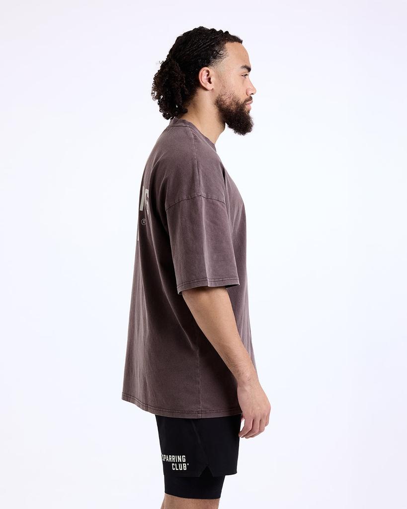 BOXRAW Sparring Club Oversized T-Shirt - Men'S M Bxrw-Spclt [Washed Brown] (Type A)