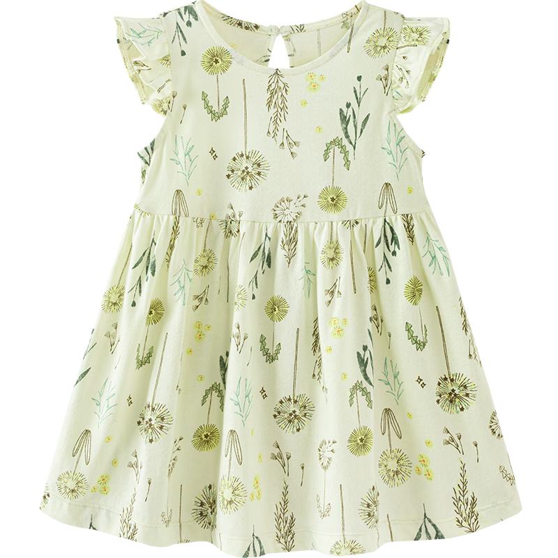 Minibala Baby Girl's Sweet Cotton Mesh Summer Dress