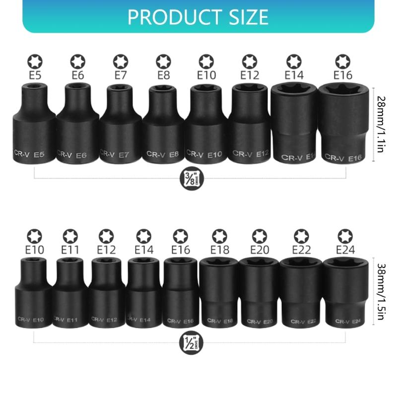  17Pcs Reinforced Nut Driver Set Nut Driver for Impact Drill Deep Nut Driver Set