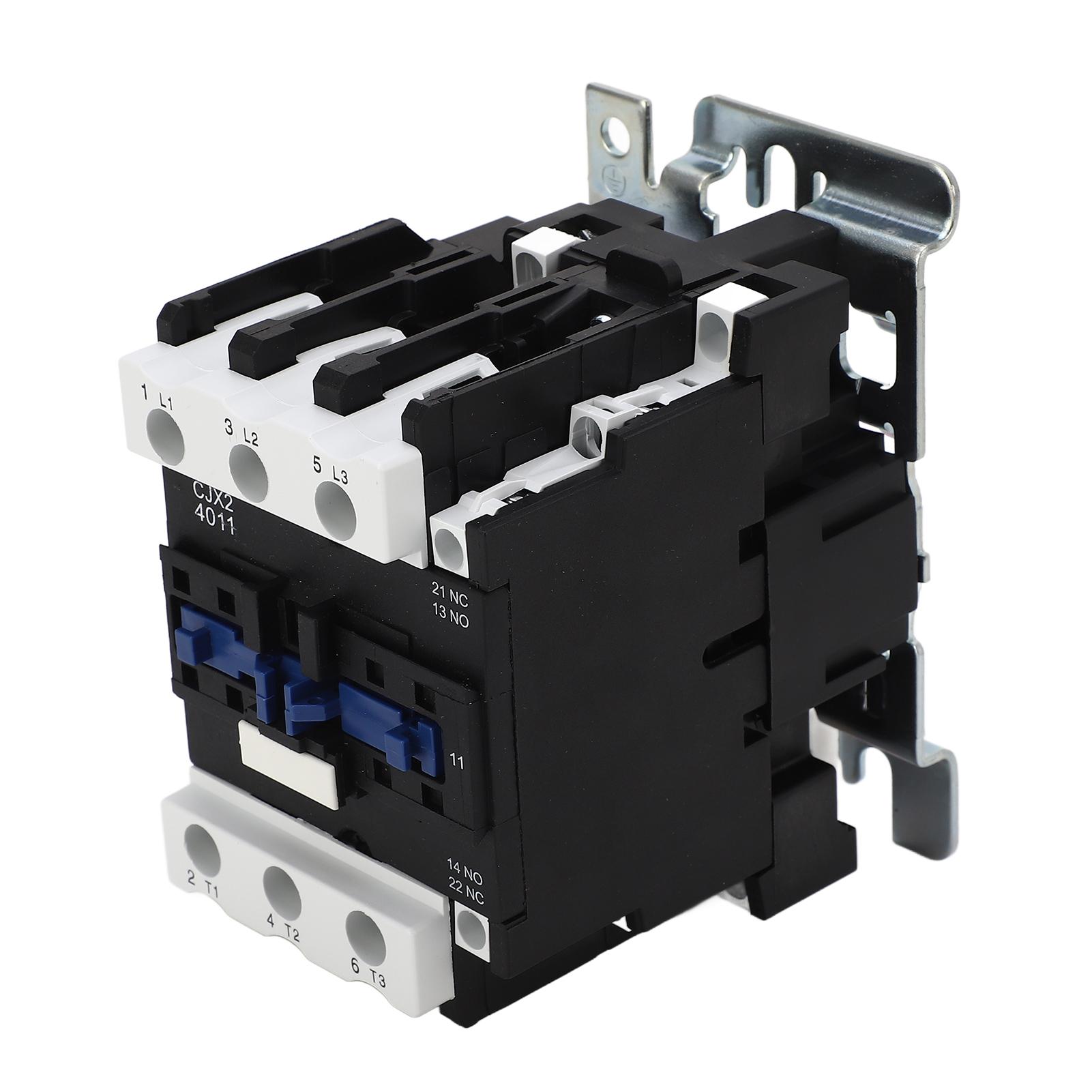 

AC Contactor 220V 3P 1NO 1NC Auxiliary 3NO Main Rail Mount Silver Contact Low Voltage Motor Controller 40A