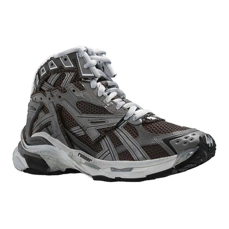 Balenciaga Runner High Top Sneakers 'Grey Nylon Suede Like Fabric' 695764W3RH31891
