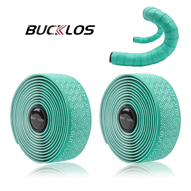 BUCKLOS Road Bike Handlebar Tapes PU Shock Bicycle Handle Bar Tape W/Bar End Plugs Anti-Slip Anti-Vibration Wrap Belts Bartape