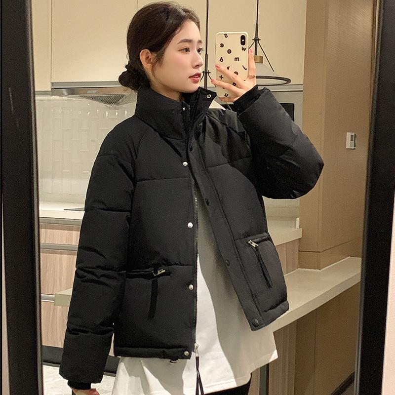 Stand-up Collar Short Down Cotton Clothes Women's Winter New Women's Clothing Loose Small Bread Clothes Jacket