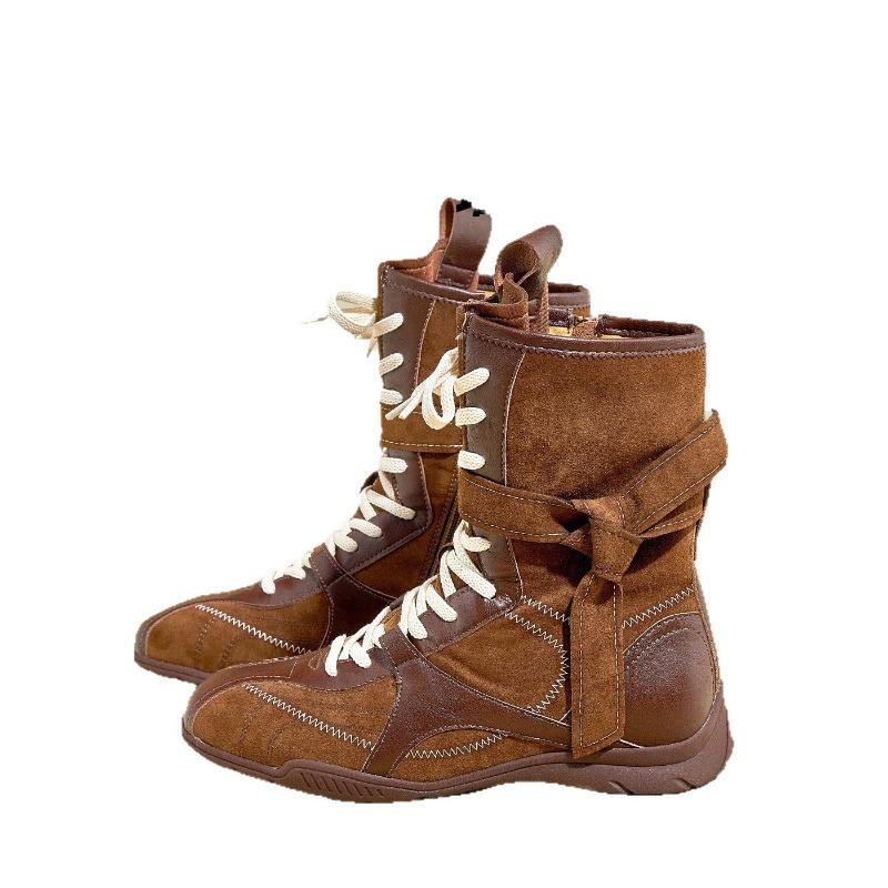 Autumn new invisible inner height increase 6 thick-soled breathable retro women's Martin boots versatile casual sports shoes