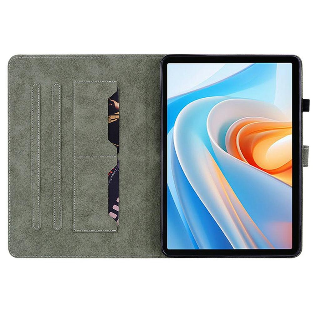 

For itel Vistatab 30 Cases Tiger Imprint Anti-Scratch PU Leather Tablet Cover Purple