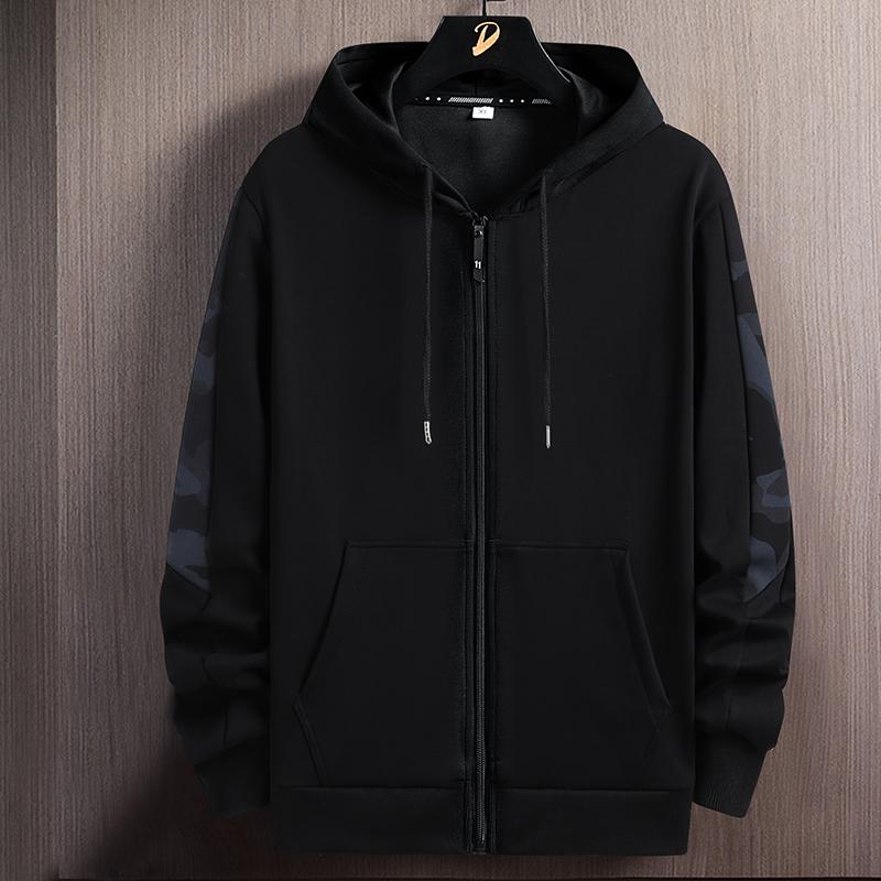 

L-9XL Плюс Размер Кардиган На Молнии Камуфляжный Свитер С Капюшоном Свободное Спортивное Повседневное Пальто 9XL