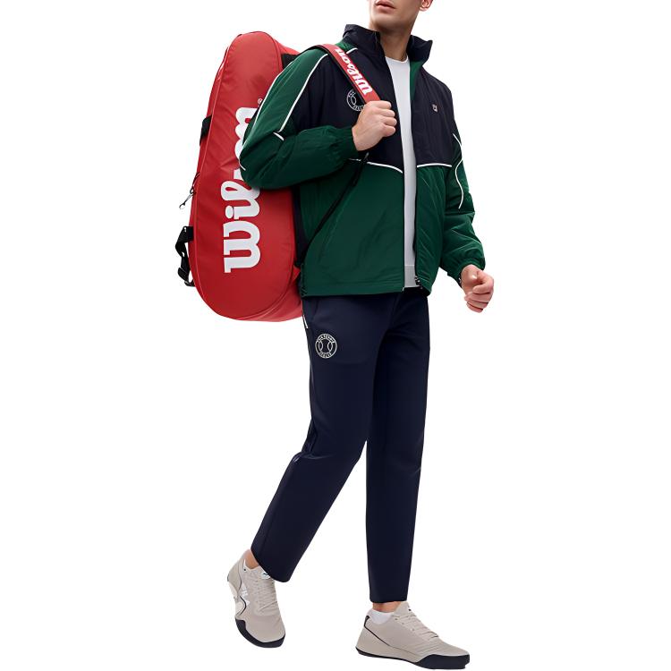 Fila Athletics Tennis Color Block Stand Collar Cotton Jacket Winter Men Jacket Pine-Green A11M213902F-DG