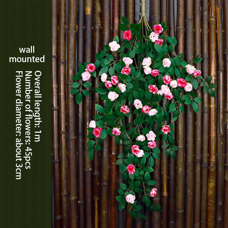 Pink Simulated Rose Vine Fake Flowers Vine Vines Plastic Flower Ceiling Wedding Background Simulation Flower Home Decoration