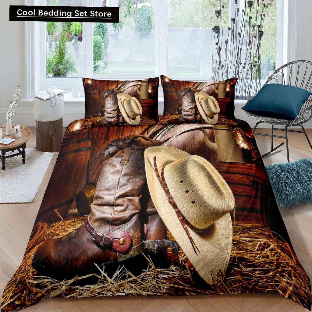 Westernowy Kowbojski Zestaw Pościeli King Queen w Stylu Vintage Rodeo Poszwa na Kołdrę Męska Młodzieżowa Chłopięca Koń Poszwa na Kołdrę Poliestrowa Poszwa na Kołdrę