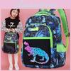 Trendy Cool Style Kids Backpack For Girls Oxford Cloth Material Air Cushion Shoulder Straps Cartoon Pattern