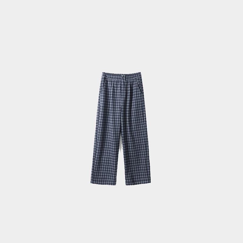 

Women s Retro Plaid Wool Pants with Velvet Lining, Autumn-Winter Straight Leg, Versatile Drape, Slimming Style Medium