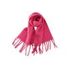 European and American Style Women's Autumn and Winter Scarf Thicken Warm Shawl Solid Color Tassel Pashmina