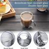250ml Doppelwandige Glas-Kaffeetassen Isolierte Borosilikatglas-Kaffeetassen mit Henkel für Cappuccino, Latte, Tee, Heiß/Kalt