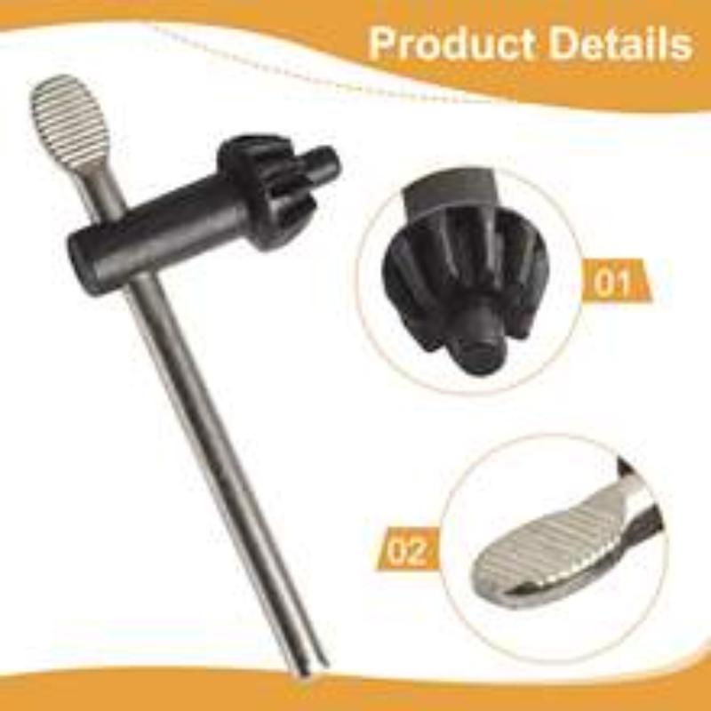 Power Drill Chuck Key Replacement 1/4 Inch High Strength Drilling Accessory Fits Standard Handheld Electric Drills