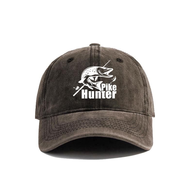 Pike Hunter Basebollkeps Sliten Keps Fiskare Unisex Fiske Unisex Retro Utomhus Sommar Justerbar Hatt MZ-168