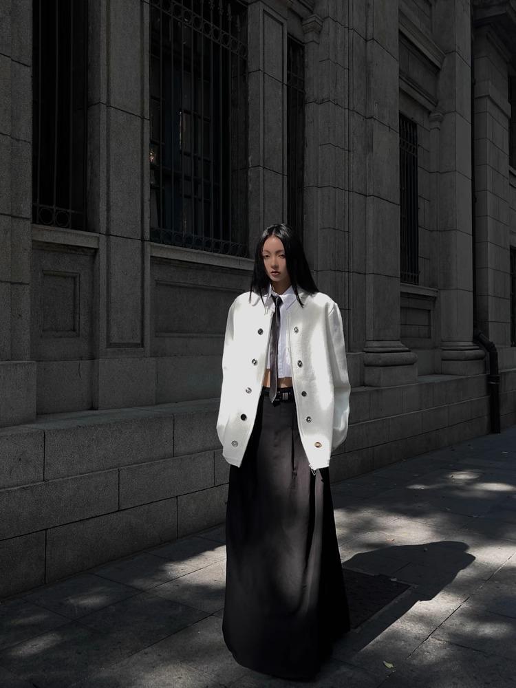 Męski kardigan dzianinowy z wysokiej półki, zapinany na zamek, z okrągłym dekoltem - Jesienno-zimowy styl leniwy