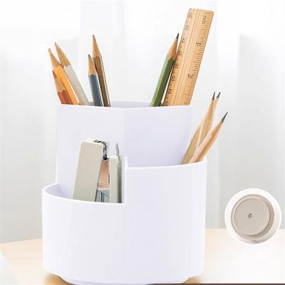 1 portalápices giratorio con capas separadas, gran capacidad, escritorio de oficina, caja de almacenamiento multifuncional sencilla y con personalidad