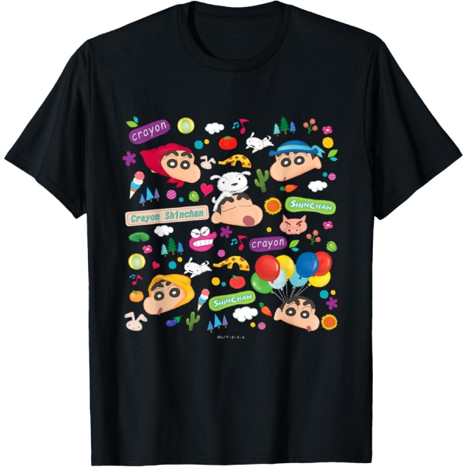 Crayon Shin-chan A lot of Shin-chan paint touch T-Shirt S чёрный