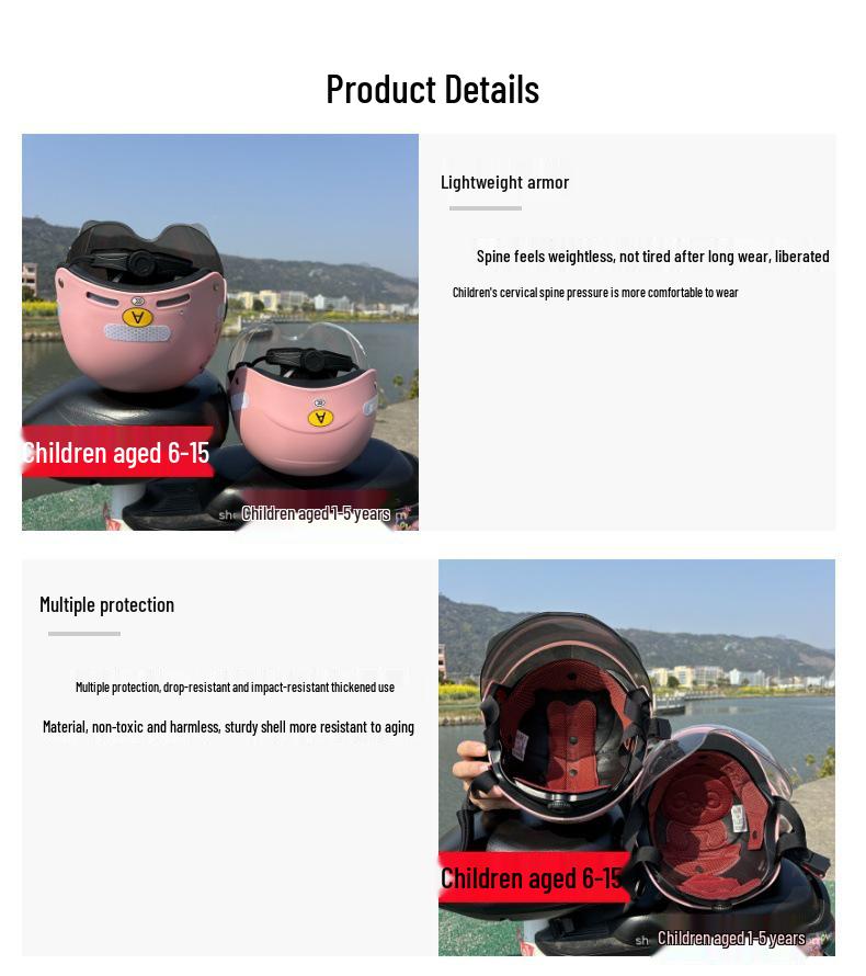 New 3C Certified Kids' Helmet (Ages 1-15) - Breathable, Sun-Protective, Impact-Resistant for Summer
