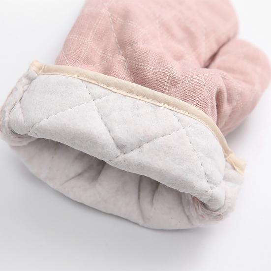 Thick Heat Resistant Oven Gloves with Pot Holder Non-Slip Cotton Mitts for Microwave Baking Grilling Kitchen Gloves