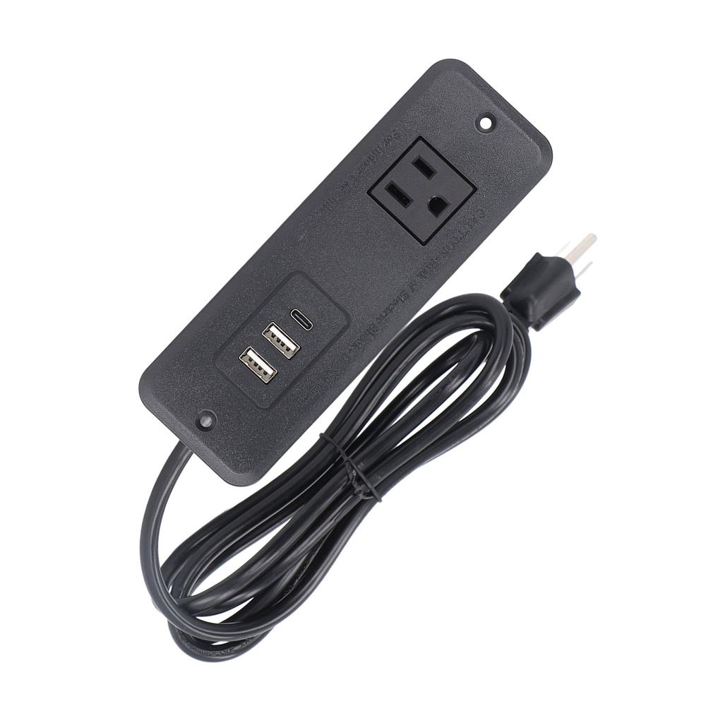 Recessed Power Strip 20W PD Fast Charging Safe with 1 Socket 2 USB 1 Type C Recessed Desk Outlet