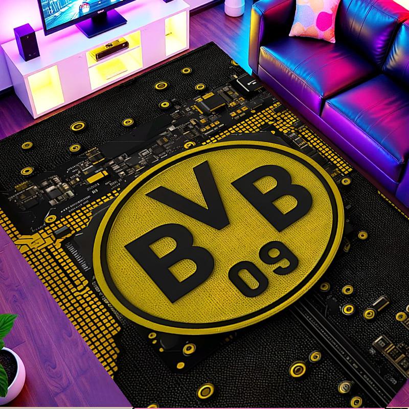 Borussia Dortmund Print Rug, Washable Floor Carpet, For Entryway Dorm Laundry Room Office Study, Home Decor Birthday Christmas Gift