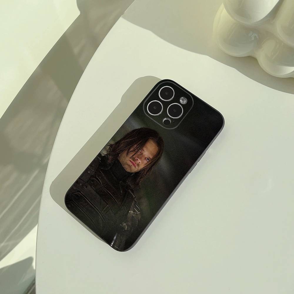 B-Bucky- Barnes  Winter -S-Soldier Phone Case For iPhone 17,16,15,14,13,12,11Pro Max, Lightweight and Practical Soft Black Cover